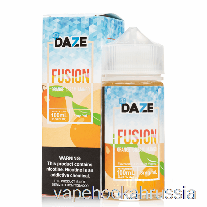 сок для вейпа, апельсиновый крем со льдом, манго - 7 Daze Fusion - 100 мл 3 мг